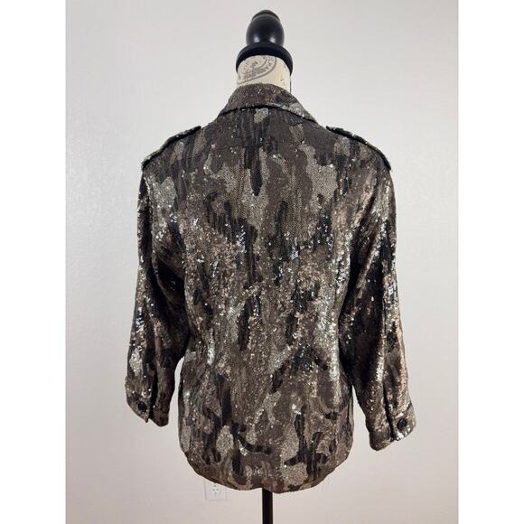B45 Zadig & Voltaire Sequined Camou Jacket Women XS - Picture 7 of 12